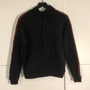 Black Sweatshirt with Sleeve Stripes